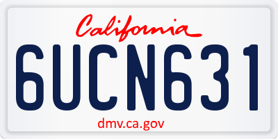 CA license plate 6UCN631