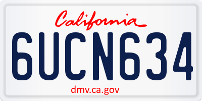 CA license plate 6UCN634