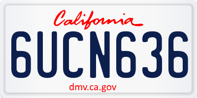 CA license plate 6UCN636