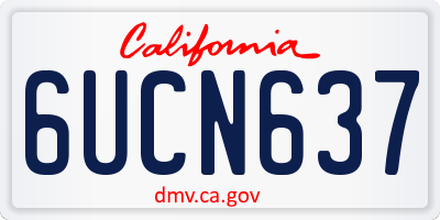 CA license plate 6UCN637