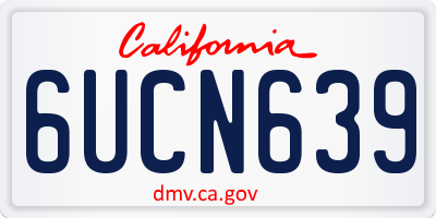 CA license plate 6UCN639