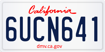 CA license plate 6UCN641