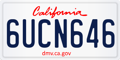 CA license plate 6UCN646
