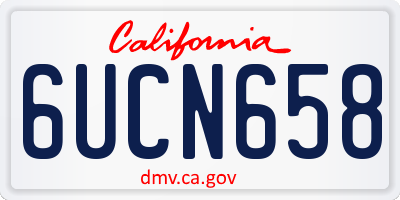 CA license plate 6UCN658