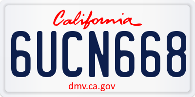 CA license plate 6UCN668