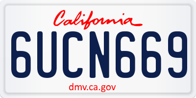 CA license plate 6UCN669