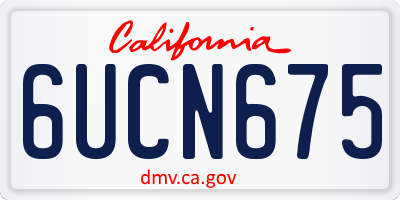 CA license plate 6UCN675