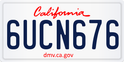 CA license plate 6UCN676