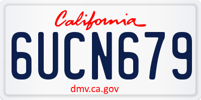 CA license plate 6UCN679