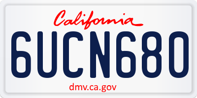 CA license plate 6UCN680