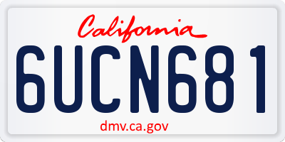CA license plate 6UCN681