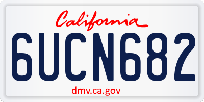 CA license plate 6UCN682