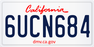CA license plate 6UCN684