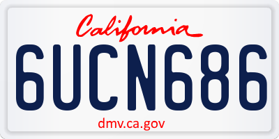 CA license plate 6UCN686