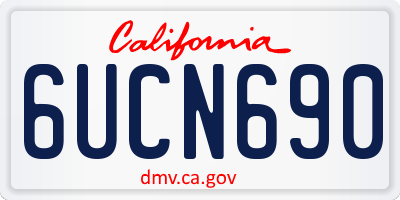 CA license plate 6UCN690