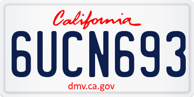 CA license plate 6UCN693