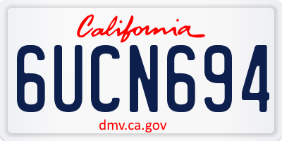 CA license plate 6UCN694