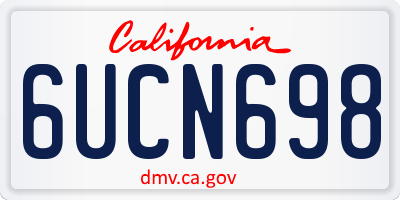 CA license plate 6UCN698