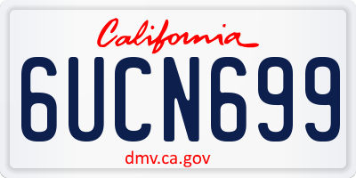 CA license plate 6UCN699