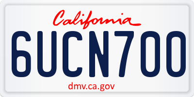 CA license plate 6UCN700