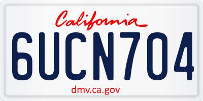CA license plate 6UCN704