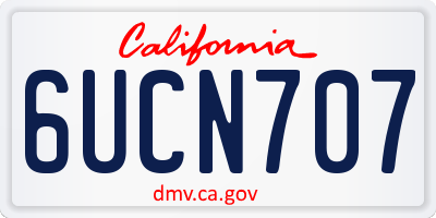 CA license plate 6UCN707