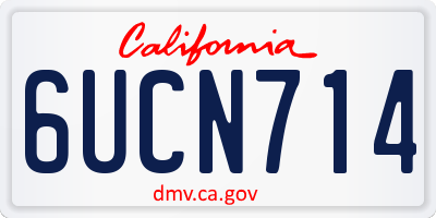 CA license plate 6UCN714