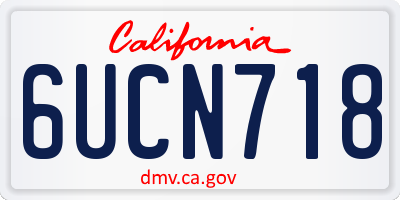 CA license plate 6UCN718