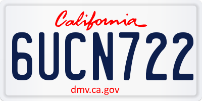 CA license plate 6UCN722