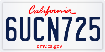 CA license plate 6UCN725
