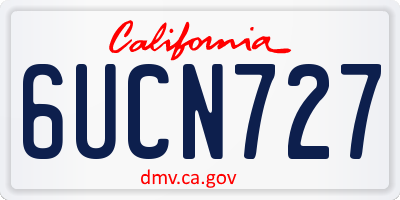CA license plate 6UCN727