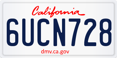 CA license plate 6UCN728