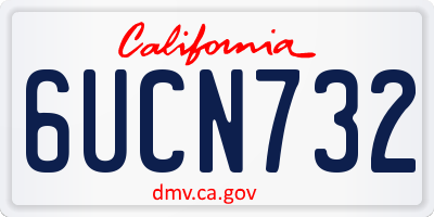 CA license plate 6UCN732