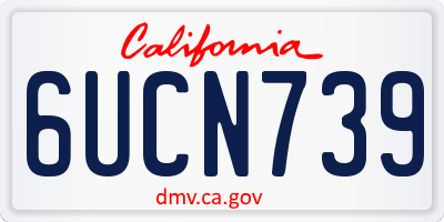 CA license plate 6UCN739