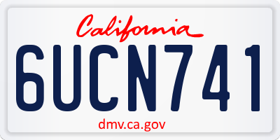CA license plate 6UCN741