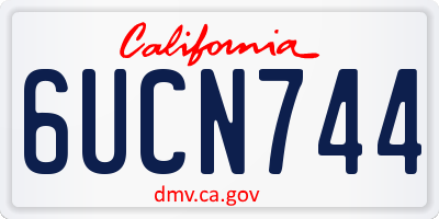 CA license plate 6UCN744