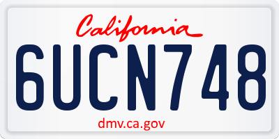 CA license plate 6UCN748