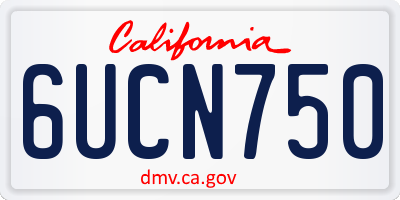 CA license plate 6UCN750