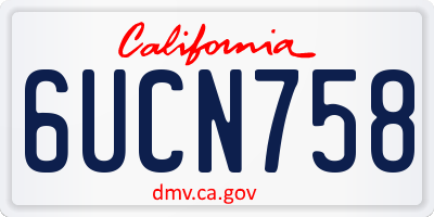 CA license plate 6UCN758