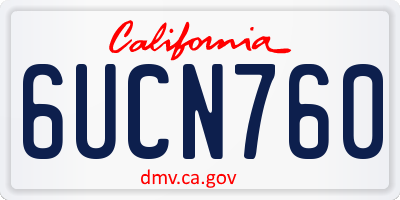 CA license plate 6UCN760
