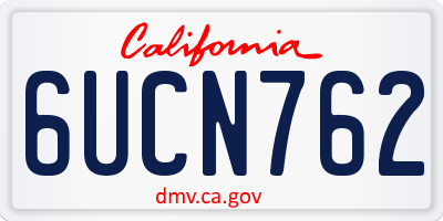 CA license plate 6UCN762