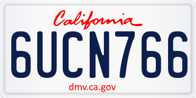 CA license plate 6UCN766
