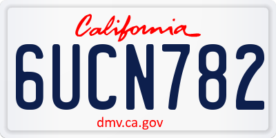 CA license plate 6UCN782
