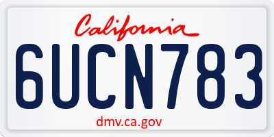 CA license plate 6UCN783