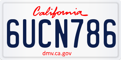 CA license plate 6UCN786
