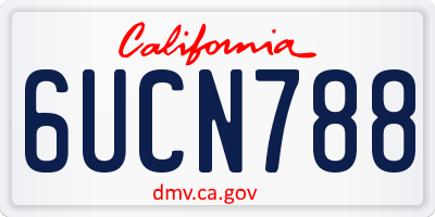 CA license plate 6UCN788