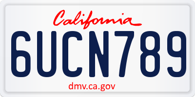 CA license plate 6UCN789