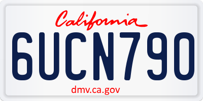 CA license plate 6UCN790