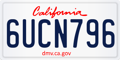 CA license plate 6UCN796
