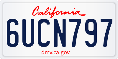 CA license plate 6UCN797